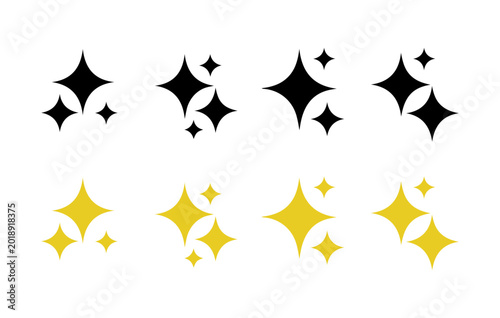 Sparkle Star Icon Set Vector Collection for Beauty Luxury UI and Magic Symbols