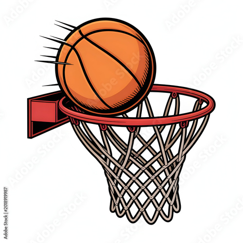 Basketball Hoop Shot Sports Illustration