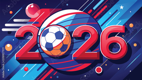 Football world championship 2026 concept on abstract background.