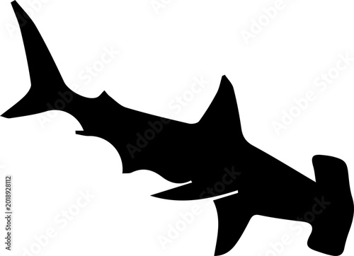 Photos Hammerhead shark silhouette black vector illustration isolated