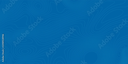 Abstract blue topographic map background with light contour lines organic minimalist terrain texture for water design