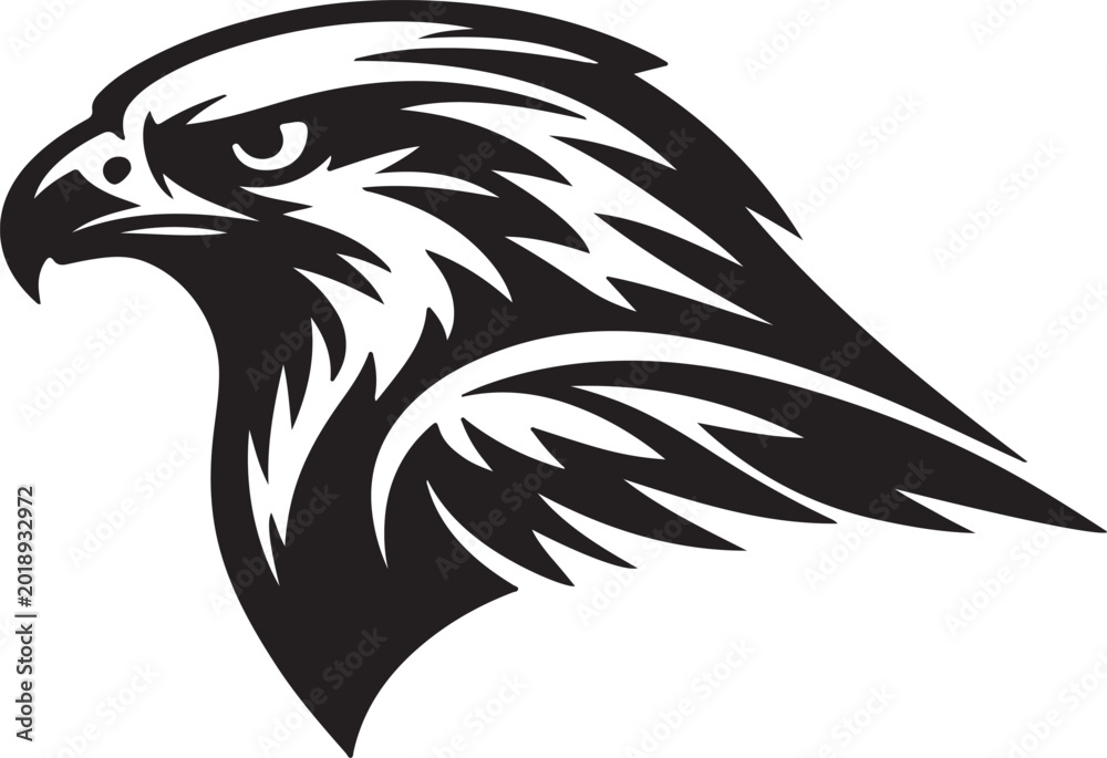 Fototapeta premium Eagle Head Logo Silhouette Vector in Tribal Style