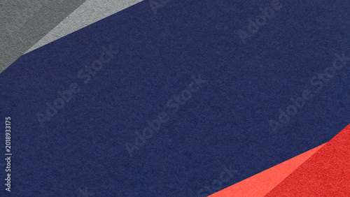 Dark blue paper texture background with gray, red geometric corners gradient layers, copy space for banner presentation