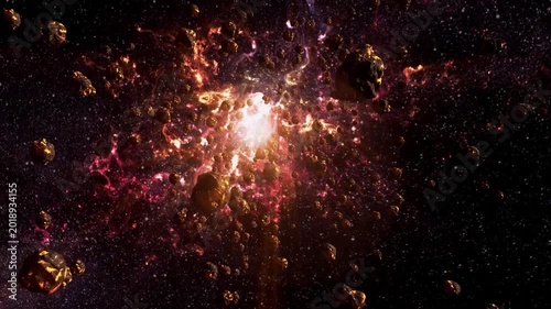 explosion of fire Space