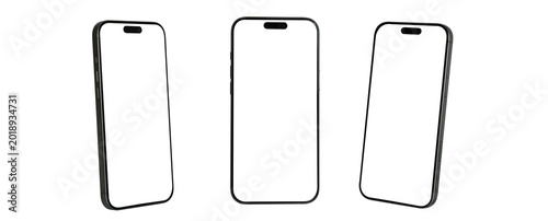 Professional smartphone frame mockup with blank screen used for mobile interface layout, fintech app marketing visuals and technology concept design for i phone pro max