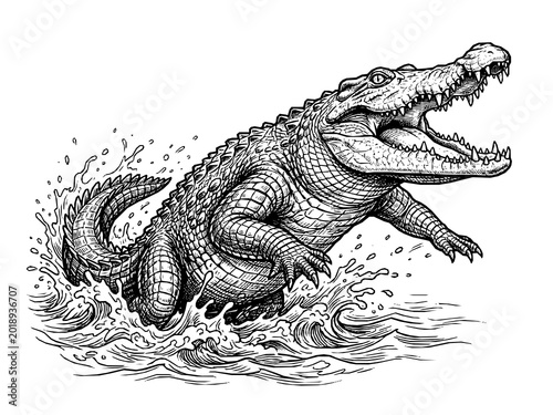 Photos Crocodile Ambush Motion Engraving