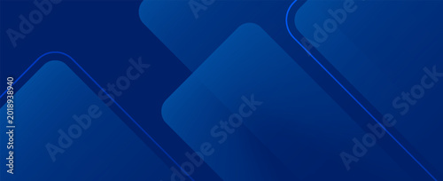 Bild auf Leinwand Abstract Blue Corporate Technology Background with Futuristic Geometric Shapes a
