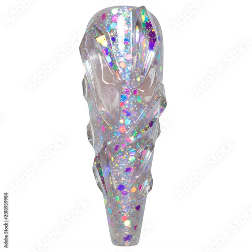 Ice Crystal Stiletto Nails Transparent PNG for Winter Glamour Fashion Beauty Designs