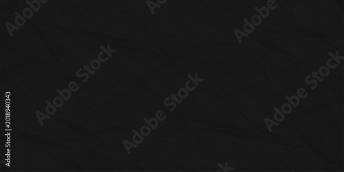 Tableau sur toile Black Crumpled Paper Texture, Dark Creased Grungy Background for Minimalist Grap