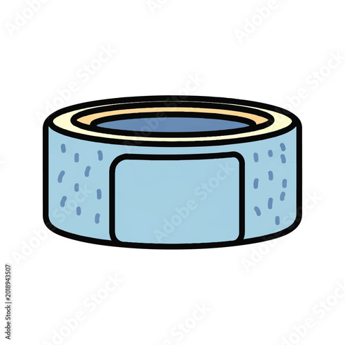 Blue decorative masking tape roll for crafts and stationary