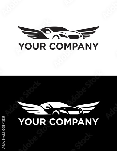 car white wings logo vector