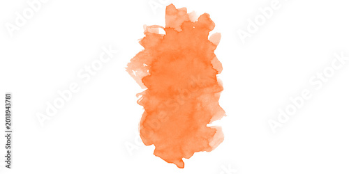 Slika na platnu Orange ink splatter isolated on transparent background