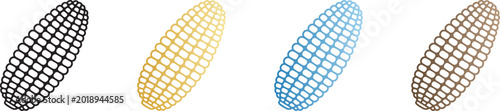 Foto Set of corn cob line icons in black and pastel colors representing organic farming, sweet corn, and autumn harvest symbols