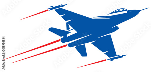 Foto Vector silhouette illustration of a fighter jet for Independence Day celebration