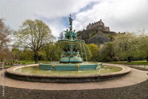 Edinburgh Skyline with Scott Monument and Historic Old Town at Golden Hour