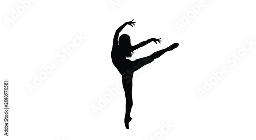 Foto Ballerina in dynamic pose black silhouette high quality