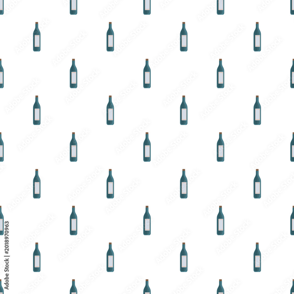Obraz premium Wine bottles creating a repeating pattern on a white background