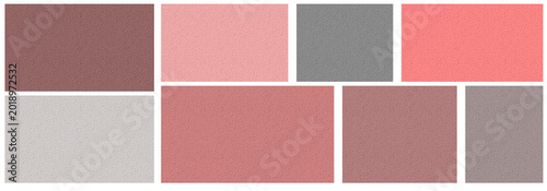 Collage of rectangles and squares with texture in brown, dark brown, gray, pink dark gray, earthy natural tones. No background, isolated shapes.