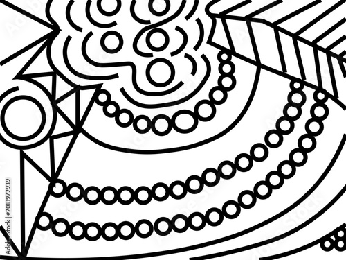 Tropical Line Design. Line and Geometric Shape Designs.