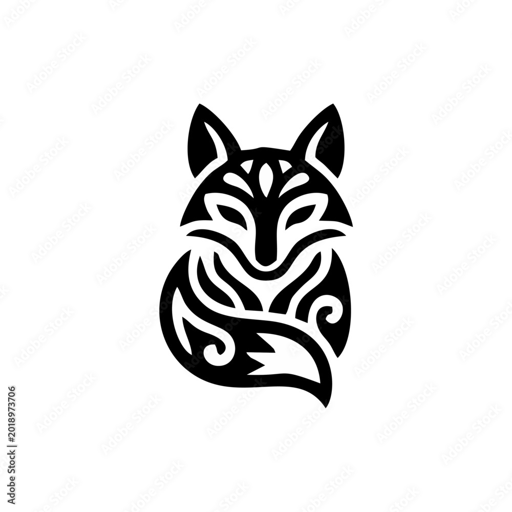 Fototapeta premium Wolf Head Silhouette with Crescent Moon and Stars Vector, Night Predator Mascot Logo, Black Minimalist Animal Art Isolated on White Background