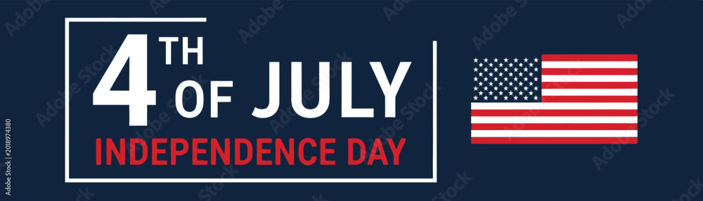 Obraz premium Independence day vector illustration with 4th of july american flag