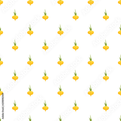 Foto Yellow turnip vegetables creating a repeating pattern on a white background