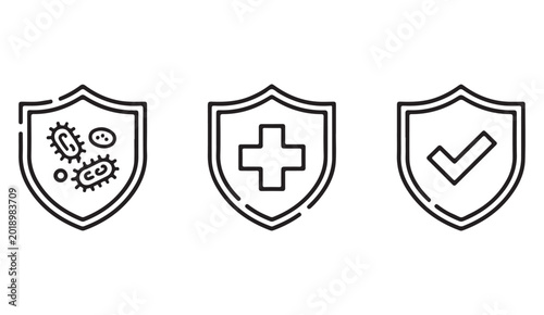 Free Download Security and Protection Shield Symbols Set with Safe Guard Line Icons - GFXLoad