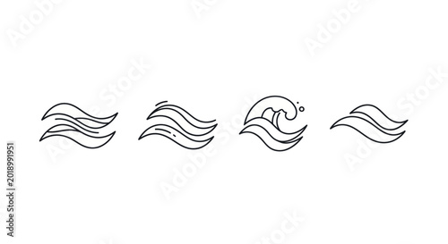 Abstract wave symbols collection