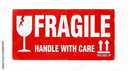 Fragile Handle With Care Shipping Label.