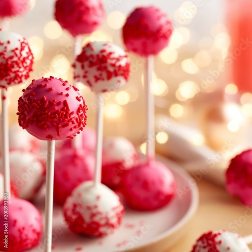 Colorful Cake Pops on Display at a Festive Gathering in a Bright Setting