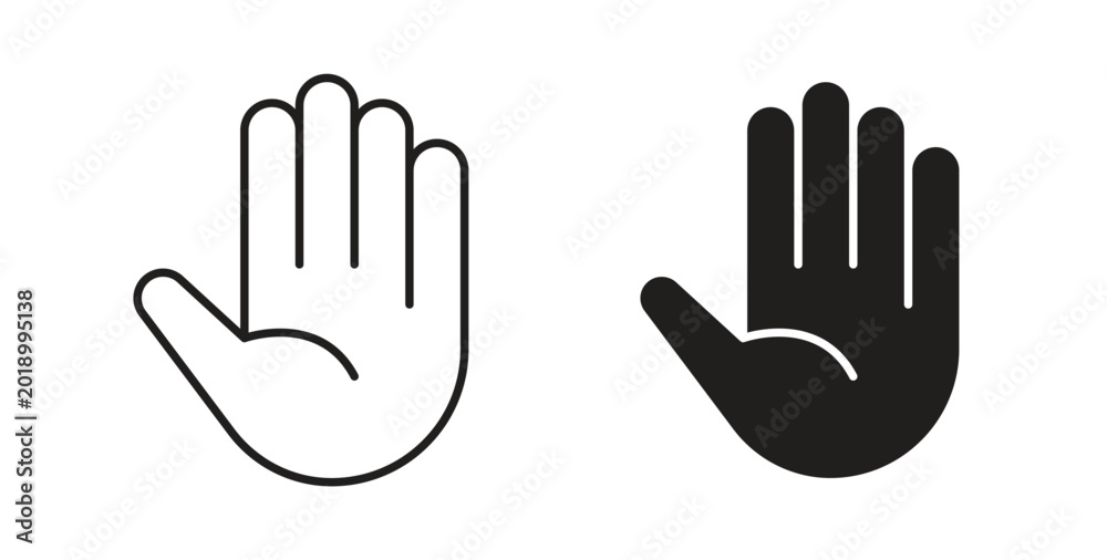 Fototapeta premium Raised hand icon vector design elements. icon in flat and line style.