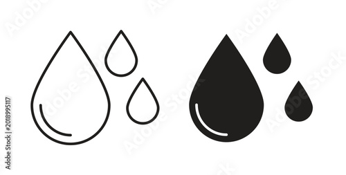 Raindrops icon vector design elements. icon in flat and line style.
