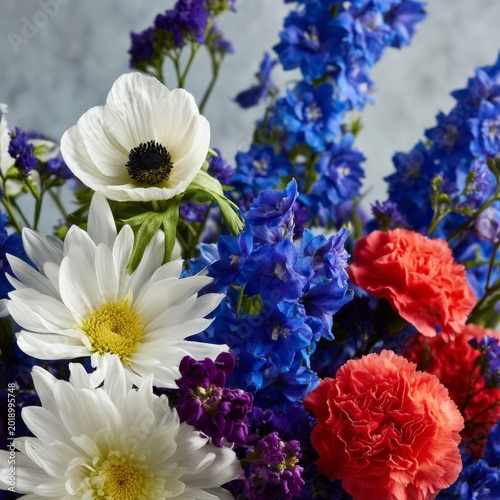 Bright Flowers in a Colorful Arrangement on Display at a Local Market During ...
