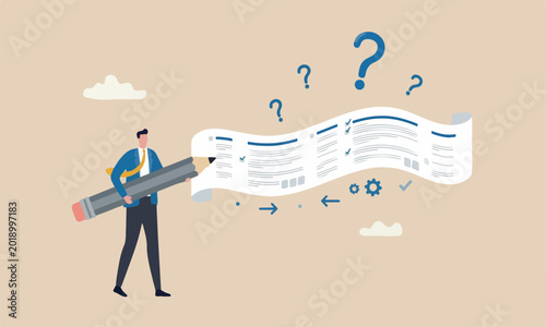 Tableau sur toile Long and efficiency management concept, smart confident businessman carrying big