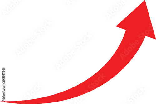 Φωτογραφία Red arrow indicating upward trend and growth