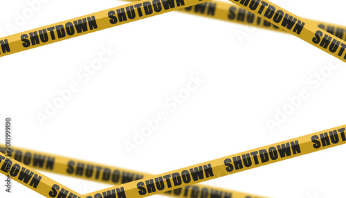 Foto Shutdown Hazard Tape as a symbol for the closed US government and American congr
