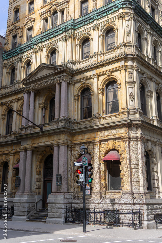 Fototapeta premium Historic municipal building facade in Old Montreal