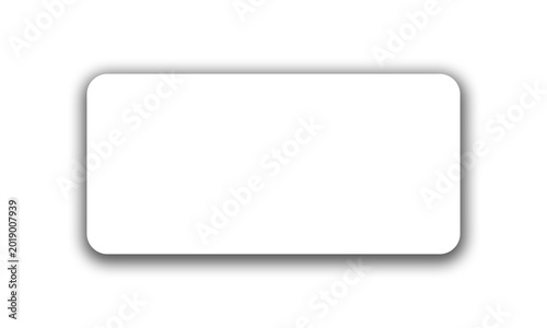 Blank white rectangular label with rounded corners isolated on transparent background