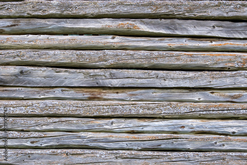 Détail d'un mur ancien en bois