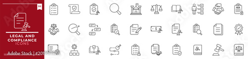 Foto Legal And Compliance, Outline icons collection