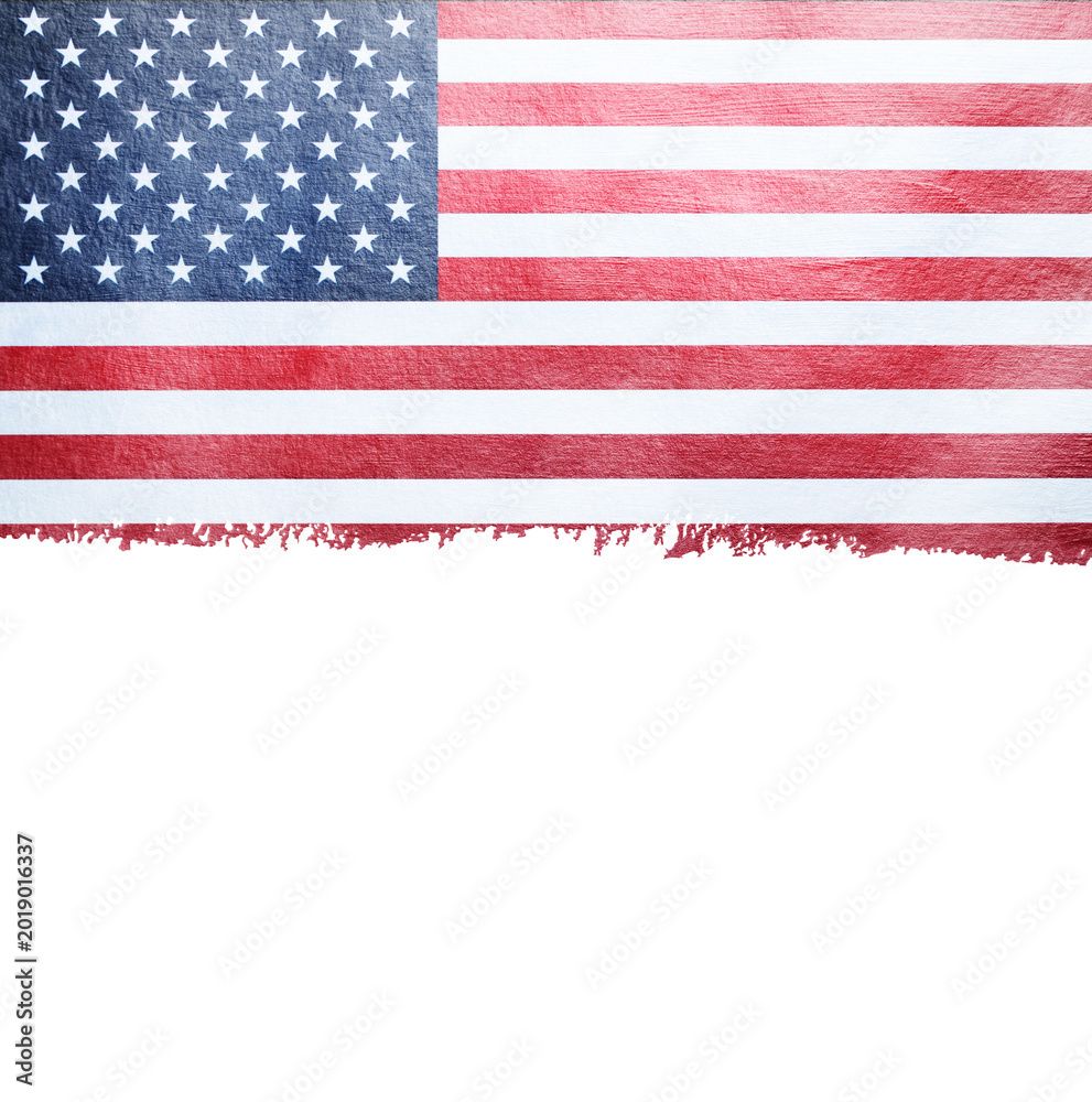 Fototapeta premium Grunge USA flag. American flag with grunge texture.