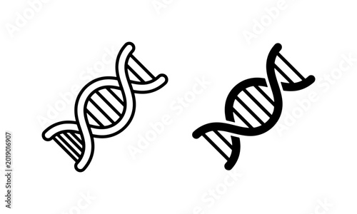 Foto DNA Helix Icons, Genetic Code Symbols, Biology Science Vector Graphics
