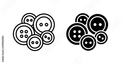 Cuadro en lienzo Set of Black and White Sewing Buttons, Craft Supplies, Apparel Fasteners, Clothi