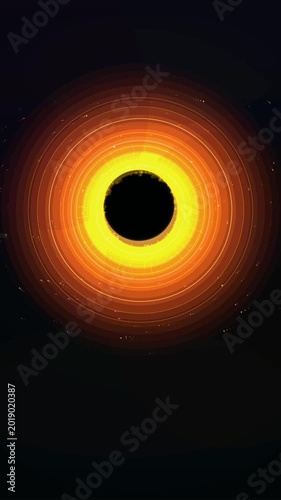 Minimalist cosmic design with glowing yellow and orange rings