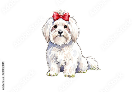 Cute pug dog wearing red Santa hat lying down isolated on transparent background