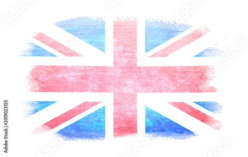 United Kingdom flag on white background