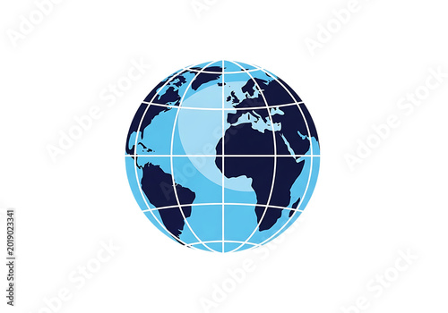 Earth planet icon on blue planet background vector isolated on transparent background