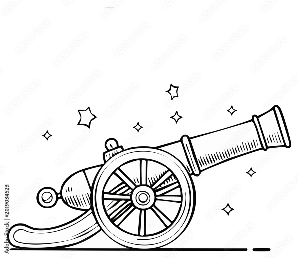 Obraz premium Vintage Cannon with Stars