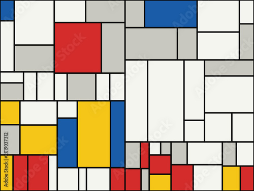 Cuadro en lienzo Piet Mondrian Abstract Grid Pattern Modern Art Background