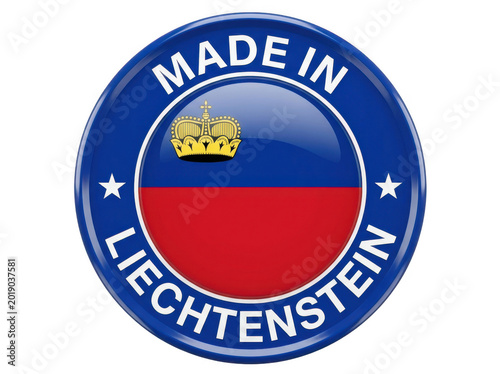 Free Download Made in liechtenstein badge with national flag isolated on transparent background - GFXLoad